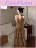 New Chinese Style Sleeveless Backless Dress With Vneck And Waist Tie For Summer Casual Wear