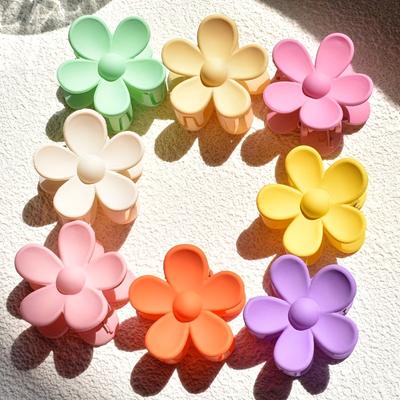 8 / Set Damenmode Blume Clip mattiert klein Haarspange Macaron Farbe Blume Clip Neutrale Farbe Blume Clip