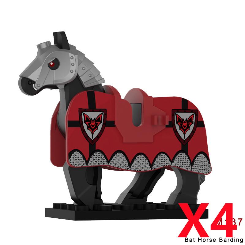 MOC Medieval Lion King Castle Knight Building Blocks Figure Accessories War Horse Cavalry Warrior Crusaders Toy Gift Bricks N029