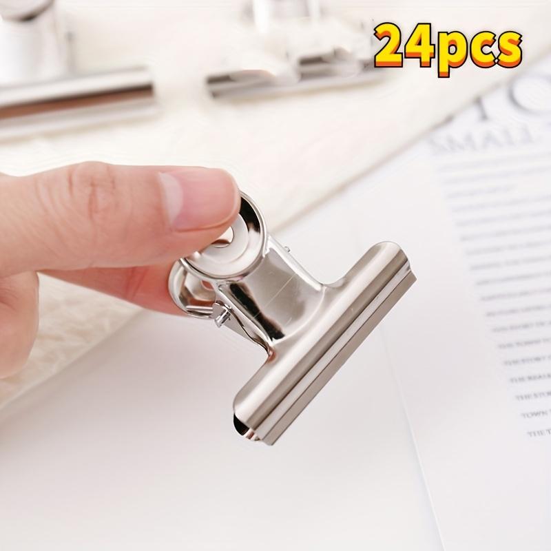 

24pcs Stainless Steel Bag Clips, Heavy Duty Air-Tight Sealing Clips for Kitchen Storage, Reusable Multi-Purpose Clips for Office