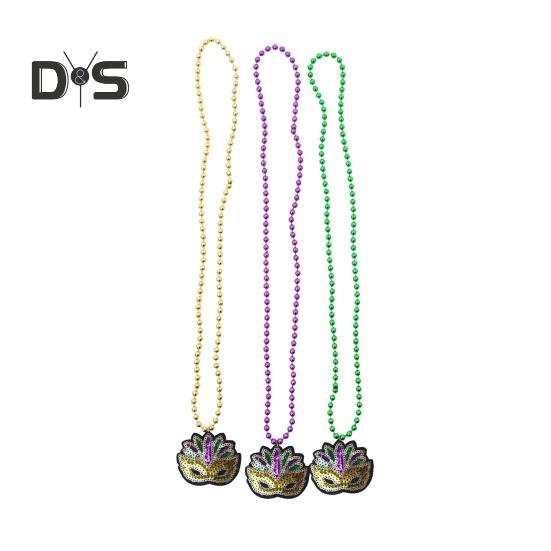 

3 шт. ожерелье с подвеской в форме клоуна, яркие цвета, блестящие блестки, бусины, украшение, длинное ожерелье с бусинами, карнавальные вечеринки, украшения на шею F