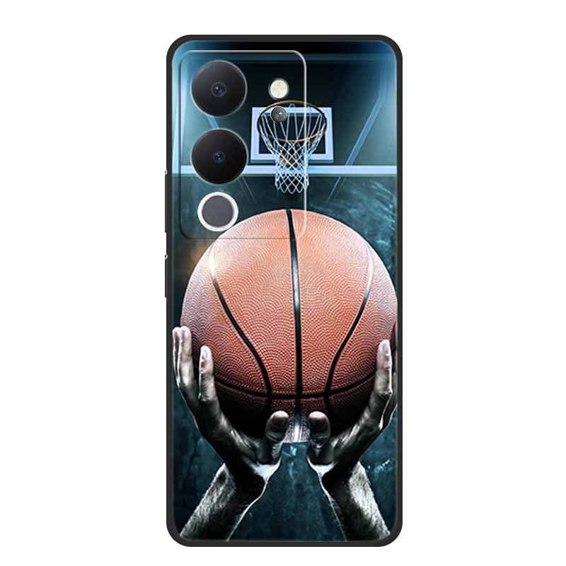 6.67" For Vivo V30 Lite Case Black Silicone Soft Phone Cases For Vivo V30 Lite Back Cover Case V 30 Lite Funda Coque Shell Capas