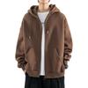 Herren Frühling Herbst Einfarbig Übergröße Reißverschluss-Jacke Lässig Vielseitig Locker Reißverschluss-Kapuzenjacke Bequeme Oberbekleidung