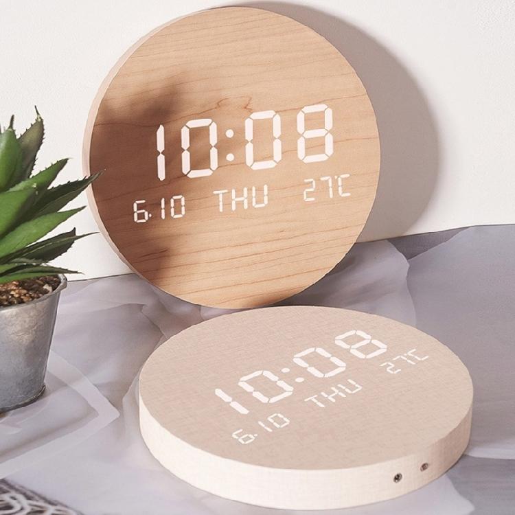 Minimalists LED Clock Table Wall Clock with Temperature Display, Table Clock Alarm Clock for Workspaces and Bedrooms