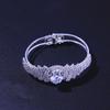 Women Bangle with Buckle Opening Closing Design, Sparkling Cubic Zirconia Bracelet, Formal Wear Wrist Accessory