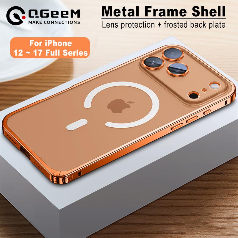 Aluminum Alloy Metal Frame Cover Lens film protection for Iphone 17 Pro Max 16 15 14 13 12 Pro Max Support for Magsafe Charging Case