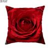 2D Flat 1pc Valentine's Day Romantic Floral Throw Pillow Covers Red Decorative Pillowcases One Side