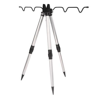 1 Stück Teleskop-Halterung Halter Meeresruten-Stützrahmen 3-fach Aluminiumlegierung Angelruten-Halter Basis Tragfähiges Stativ