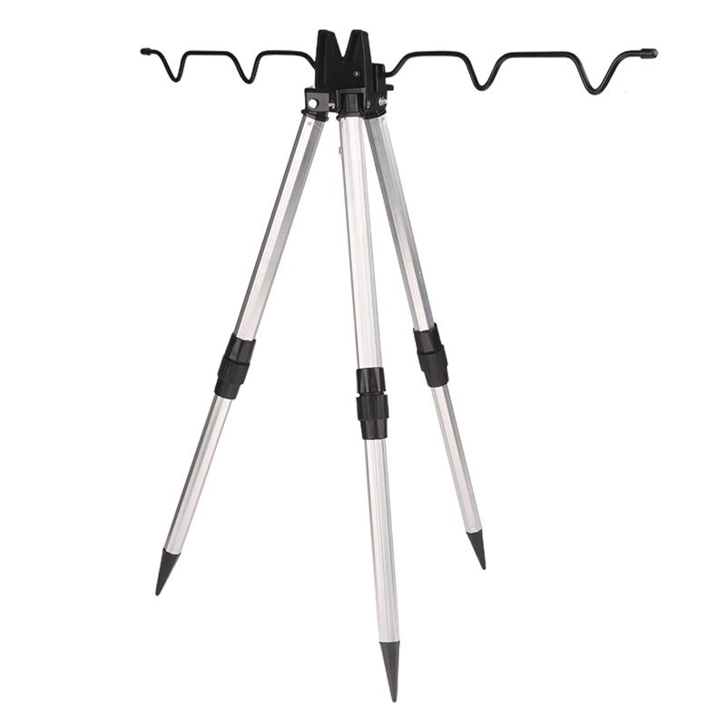 1Pc Telescopic Bracket Holder Sea Pole Support Frame 3-Fold Aluminum Alloy Fishing Rod Rest Base Load-Bearing Tripod Stand