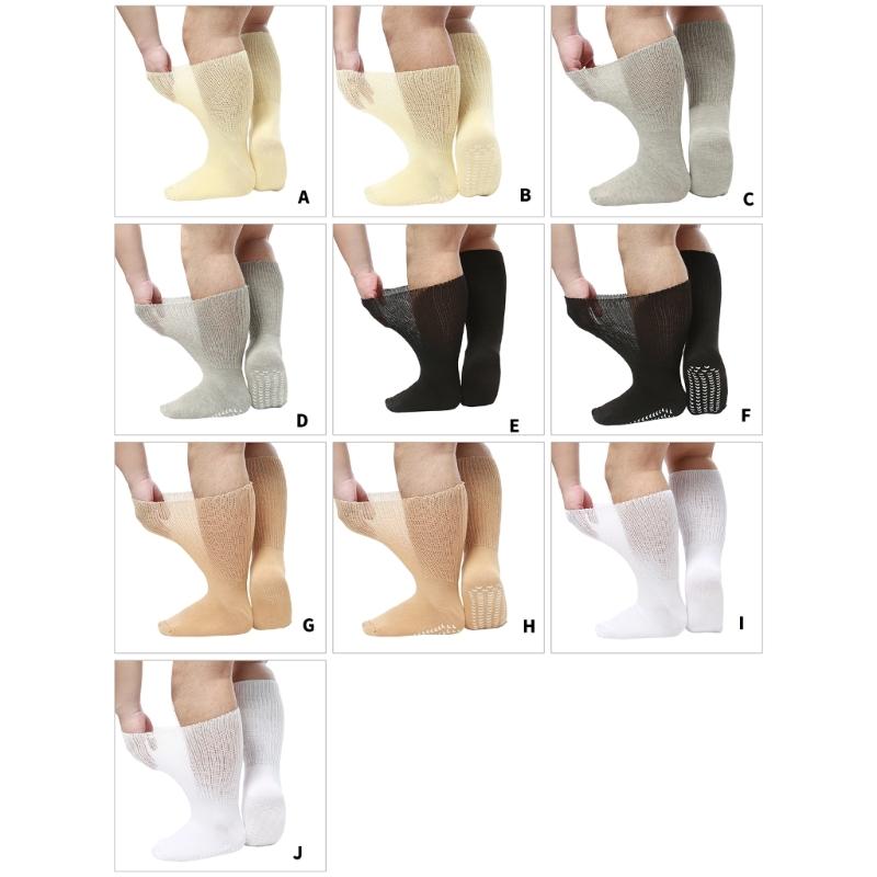 Breite bariatrische Socken ohne Bündchen Diabetiker-Krankenhaus socken mit Grip Extra breite Socken für geschwollene Füße Breite Ödem-Socken