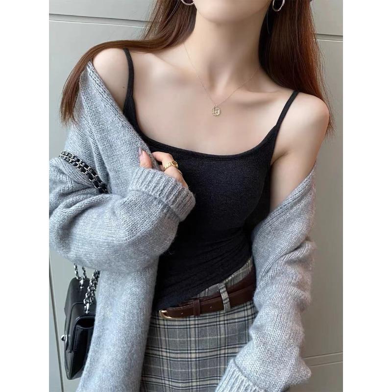 New Cashmere Autumn and Winter Ground Wool Halter with Chest Pad Cashmere Warm Vest for Women with Pure Cotton Base Inside The Top