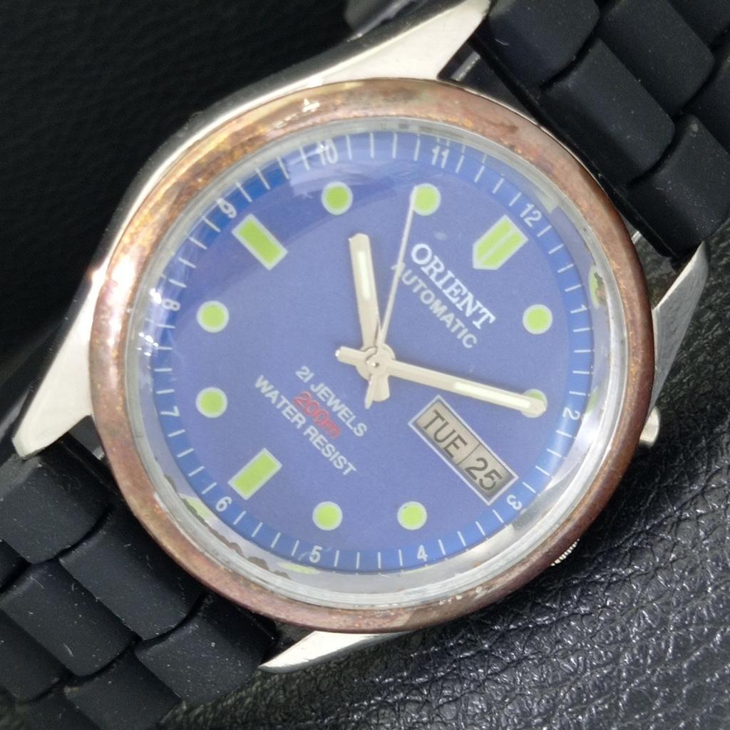 

ВИНТАЖНЫЕ МУЖСКИЕ ЧАСЫ ORIENT AUTOMATIC 46941 ЯПОНИЯ С СИНИМ ЦИФЕРБЛАТОМ a700672-5 R204-a700672