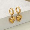 Luxury Zircon Heart Star Earrings For Women Gold Color Stainless Steel Heart Drop Earring Fashion Aesthetic Christmas Jewelry