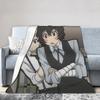 Dazai Bungo Stray Dogs Blanket Velvet Spring Autumn Portable Ultra-Soft Throw Blankets for Bed Office Plush Thin Quilt