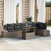 VidaXL 7-Piece Garden Sofa Set with Grey Cushions Poly Rattan 3357932