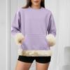 Women's Casual Round Neck Long Sleeve Sweatshirt Solid Color Sweatshirt