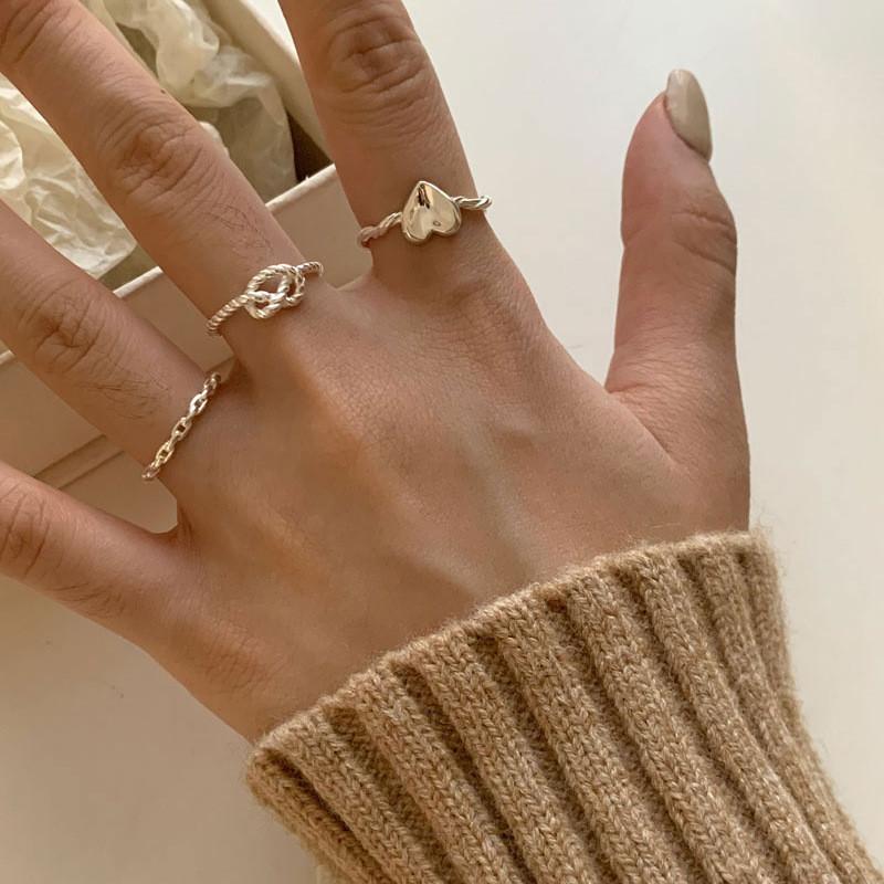 Trendy Heart Shaped Adjustable Copper Ring Stylish Minimalist Design For Women