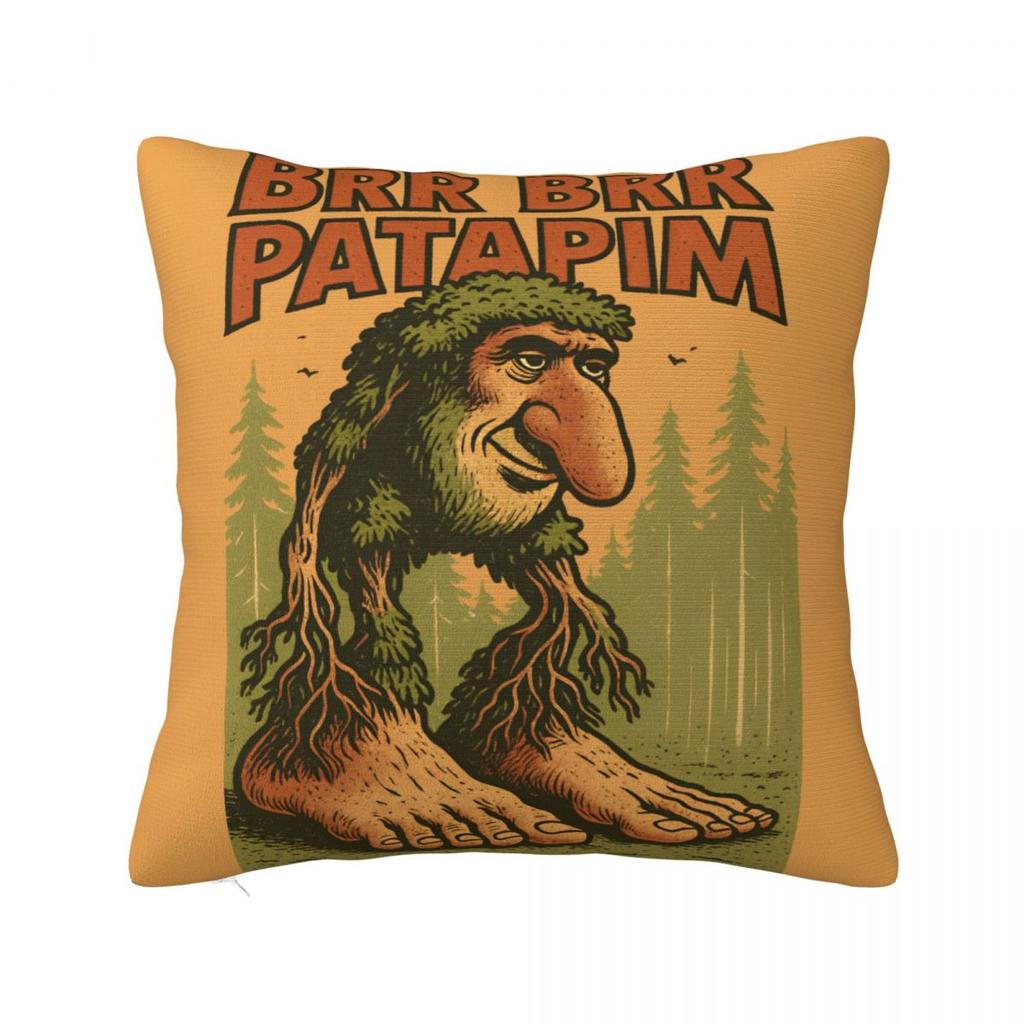 Brainrot Meme Italian Brain Rot Pillow Case Cushion Polyester Pillow Cover Morden For Sofa Car Home Decor