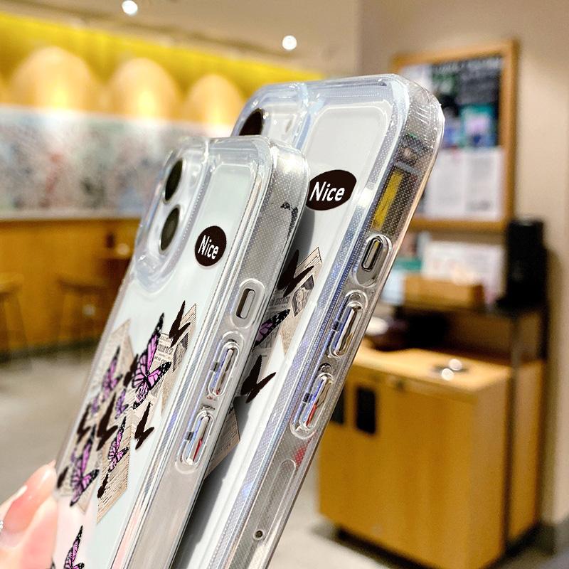 Butterfly Phone Case For Iphone 14 Pro Max Case Iphone 13 12 11 Pro Max 7 8 Plus X Xr Xs Max Se Silicone Shockproof Clear Cover