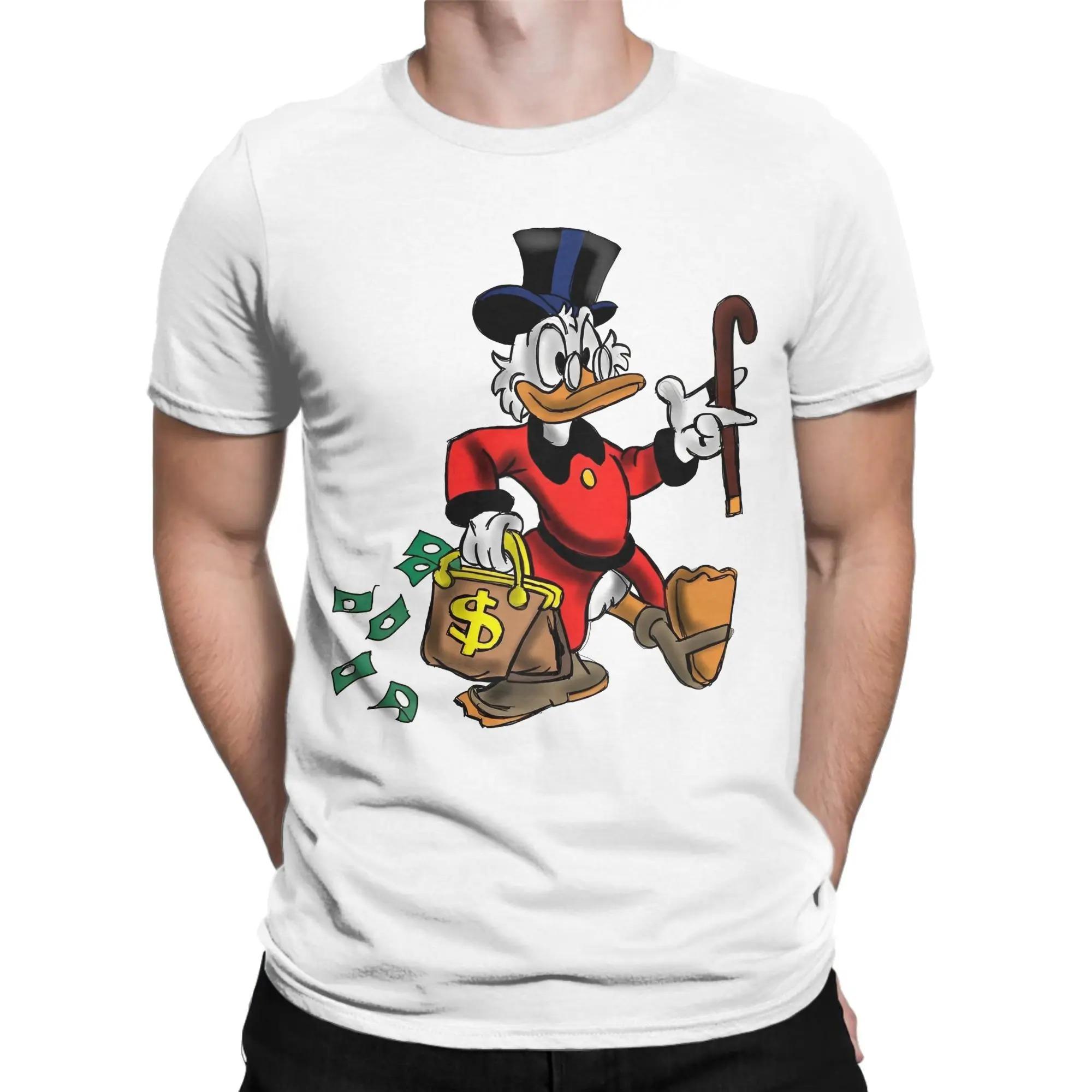 

Scrooge McDuck 100 Cotton TShirt Mens Summer DuckTales Fun Tshirts Famous Anime Unisex Comfortable Women Men Tshirts M