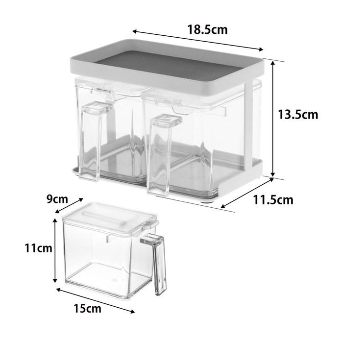 Yamazaki Spice Container & Rack Tower 2-Piece Set White 3341 (W9xD15xH11cm)