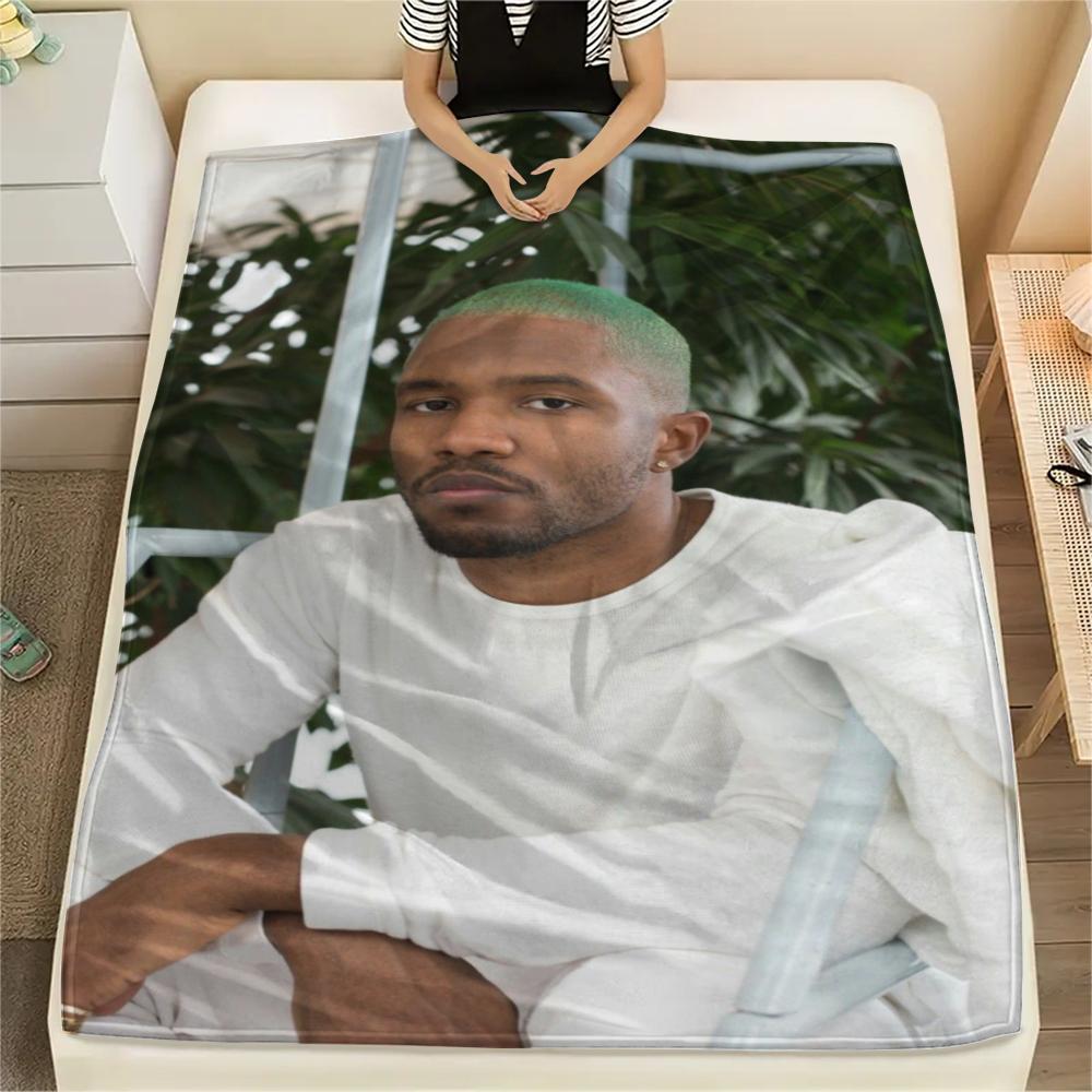 1PC Frank Ocean Print Flannel Blanket, High Quality Comfortable for All Seasons, Home Decor, Warmth and Comfort, Perfect for Christmas Gifts
