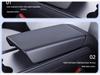 Tesla Model Y 2025 Armlehnenbox-Abdeckung mit glänzender Karbonfaserstruktur und vollständiger Abdeckung des Luftauslasses