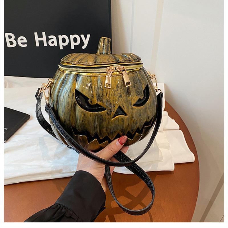 

Fashion Casual Halloween Hot Sale Personalized Threedimensional Pumpkin Head Bag One Shoulder Crossbody Women s Bag мідний