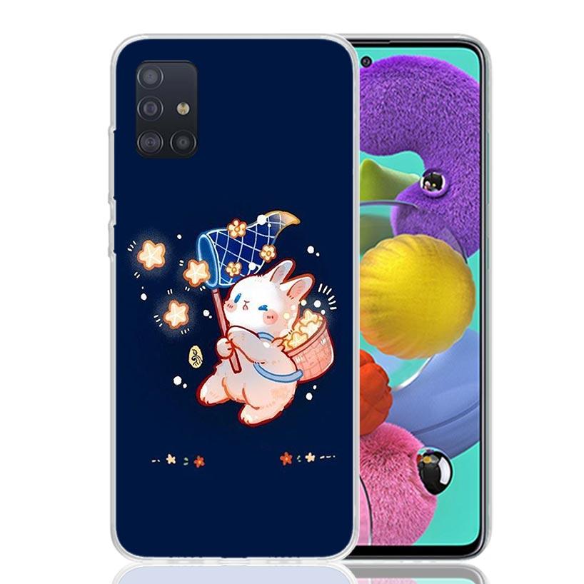 Cartoon Cute Little Rabbit Phone Case for Samsung Galaxy A52 A51 A50S A12 A22 A32 A72 A10S A30S A31 A71 Note 20 Ultra 10 Plus S1