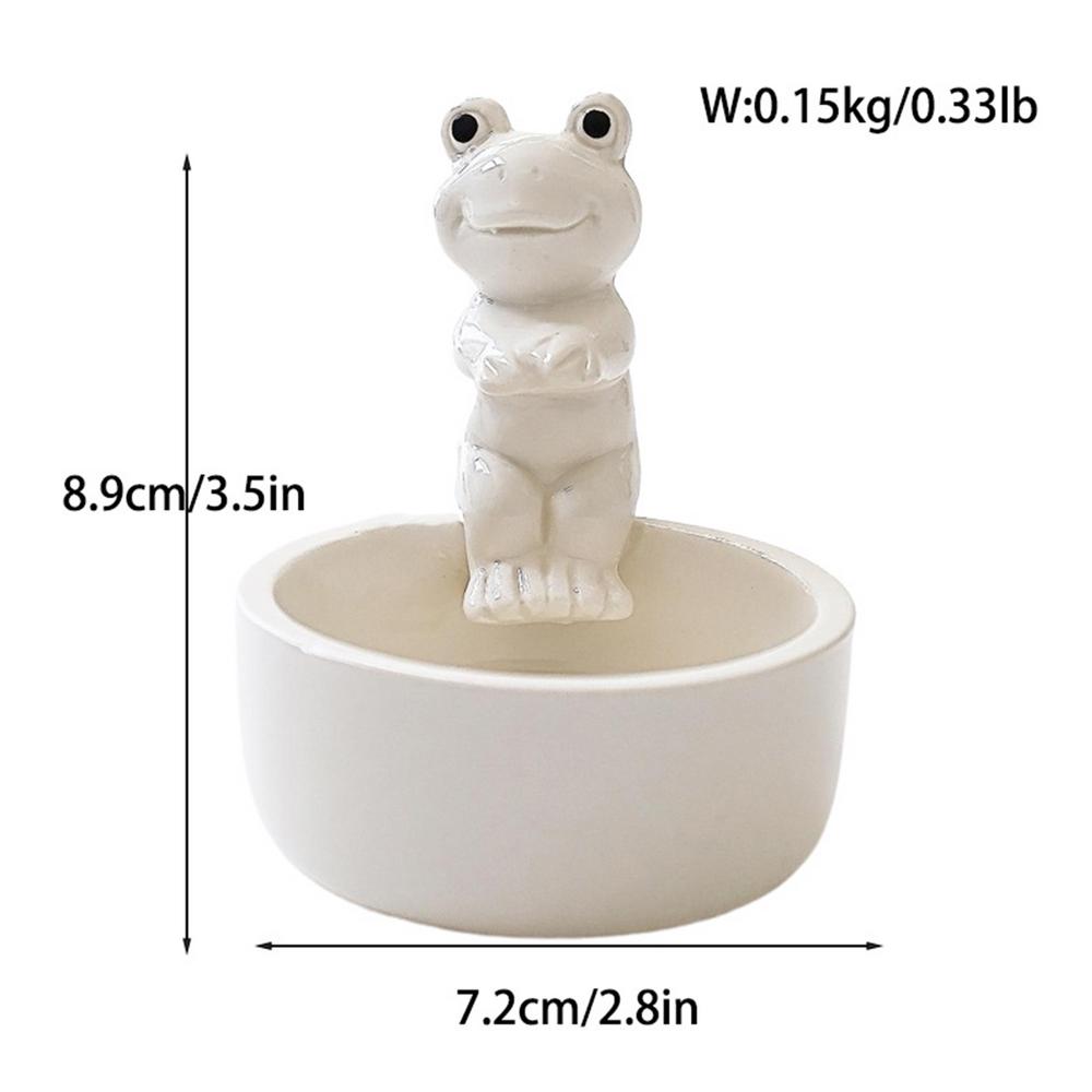 Tealight Candle Holder Frog Ceramic Tabletop Candlestick Decor Warm Atmosphere Scented Candle Holder for Bookshelf Kitchen