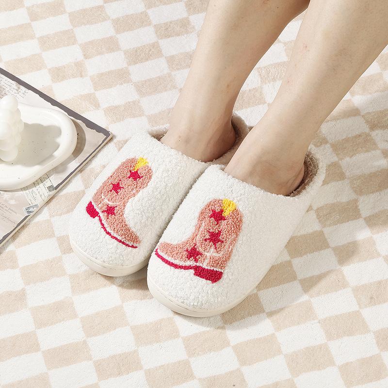 Новые удобные домашние двойные сапоги теплые зимние хлопковые тапочки для пары мужские и женские на платформе с мягкой подошвой утолщенные нескользящие 37-38 белый 1848₽