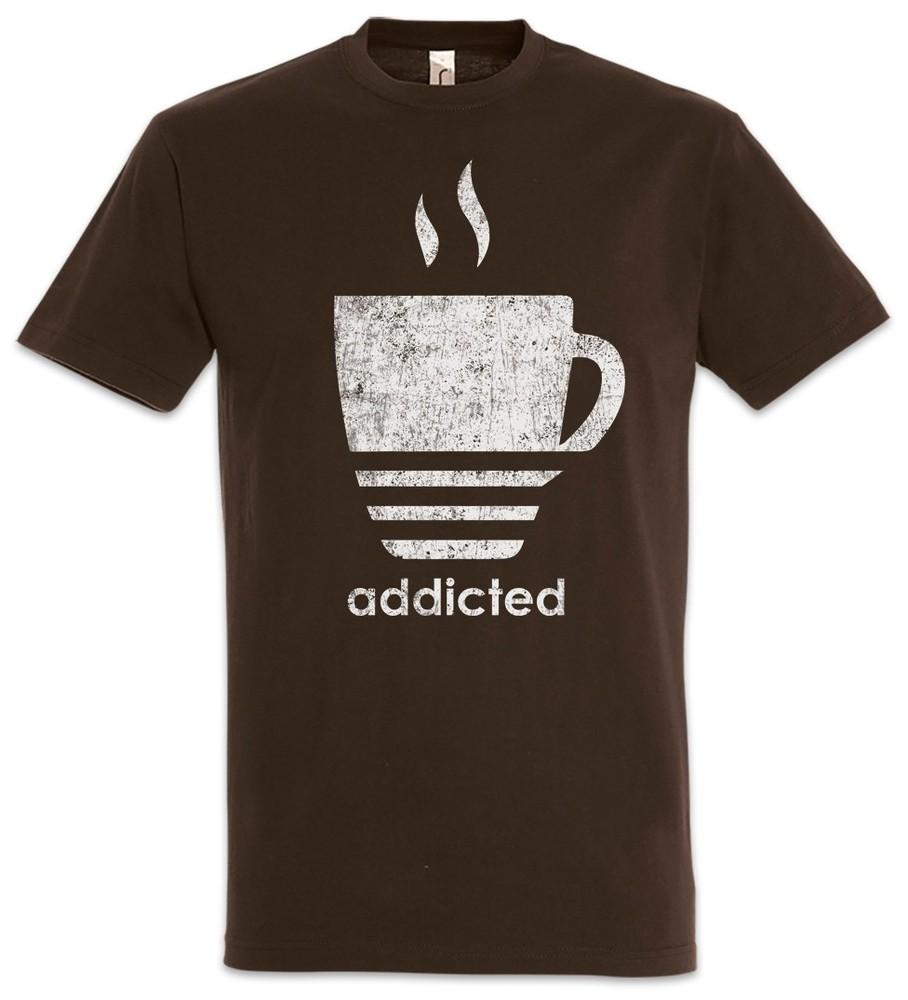 

Coffee Addicted Mens T-Shirt Coffee Coffee Drinker Love Love Morning Grump Cafe 3XL