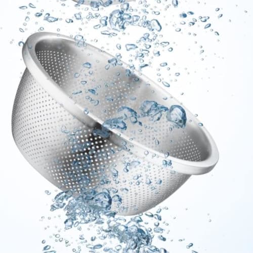 Stainless steel colander bowl, rice washing bowl, rice drainer, rice strainer, all-purpose bowl, tabletop colander set, non-clogging perforated coland
