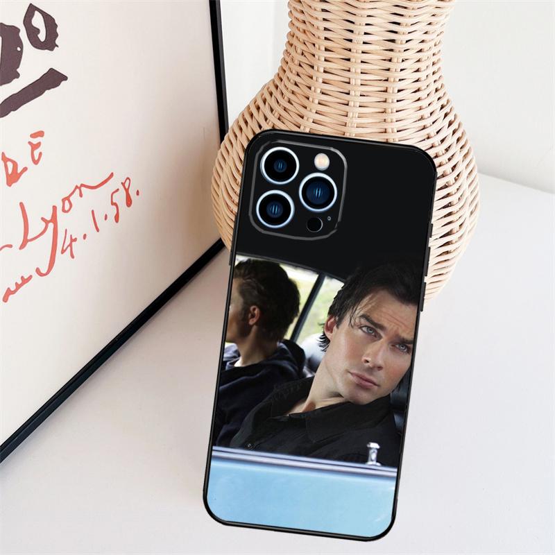 Damon Salvatore Vampire Diaries Phone Case For iPhone 17 Pro Max 14 13 12 11 15 16 Pro Max Mini 15 16 Plus 16e Back Cover