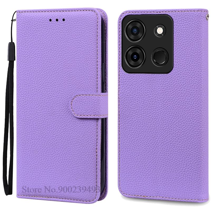 

Для Infinix Smart 7 чехол-кошелек кожаный флип-чехол для Infinix Smart 7 HD чехол Infinix Smart 7 Plus чехол для телефона Coque Fundas Infinix Smart 7 светло-фиолетовый