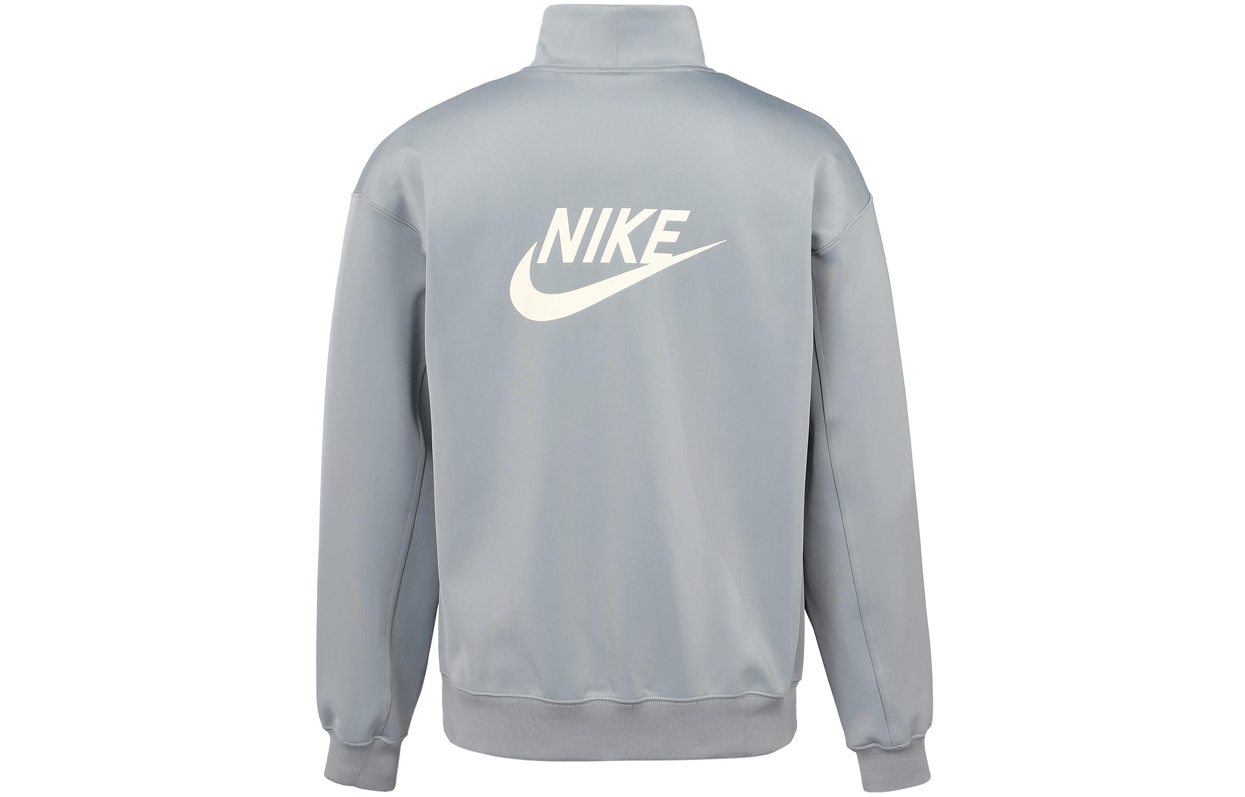 Nike Sweatshirts Men s Coconut Milk Ash Stand Collar Moderate Regular DQ4238-073 L