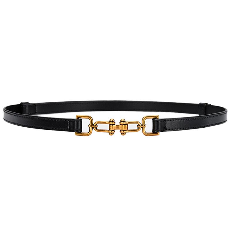 Belt, Veterinary Leather Black Decorative Winter Belt with Blazer Waistband Fashionable and Versatile Genuine Leather Belt