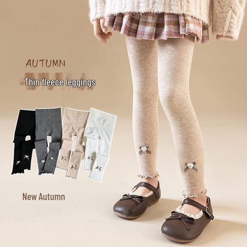 Girls' Heart Plaid Fleece Tights: Spring, Autumn, Winter - Toddler & Baby Layered Pants