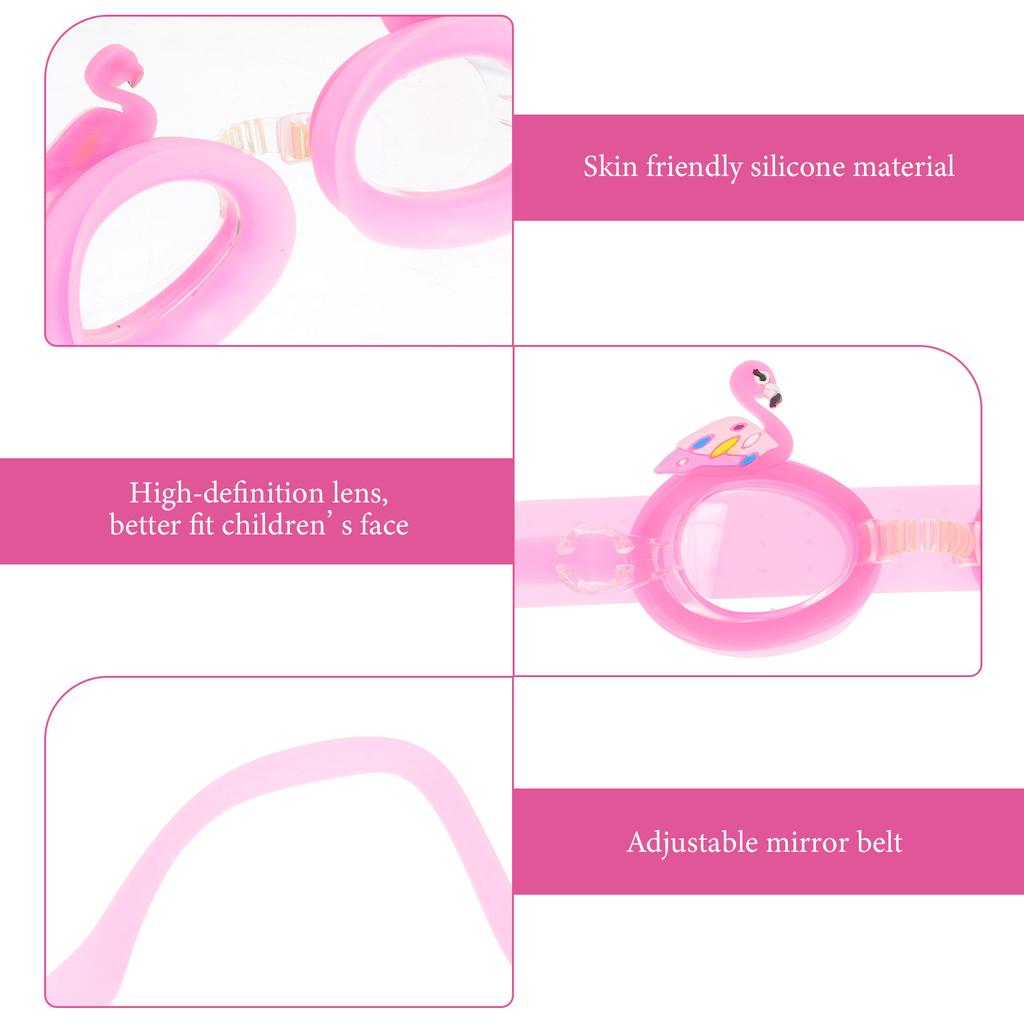 Women Swim Goggles Cartoon Children's Swimming Eye Glasses Silicone Nose Plugs for Kids