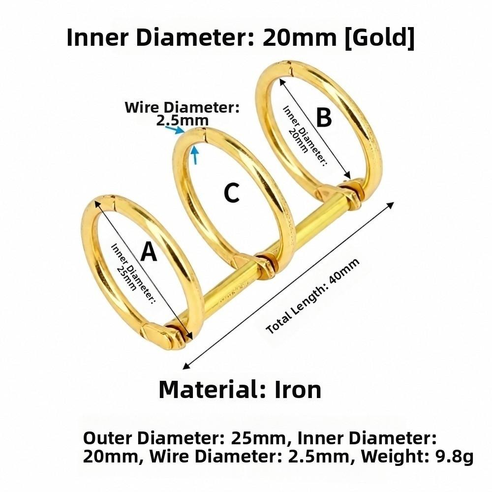 12 pcs Circular 3 Hole Binding Ring Metal Metal Book Ring 3 Ring Binder Loop Office Stationery