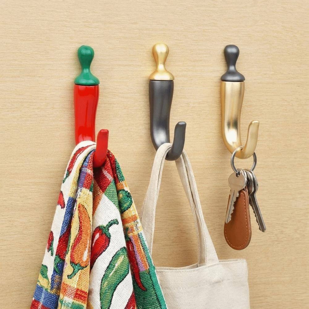 Zinc Zinc Zinc Alloy Wall Hanging Hooks Waterproof Decorative Hooks Chili Clothes Hook Home Storage