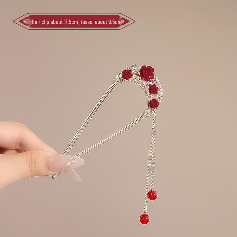 Elegant Pearl U-shaped Hairpin for Women - New Chinese Style Updo Accessory 2025