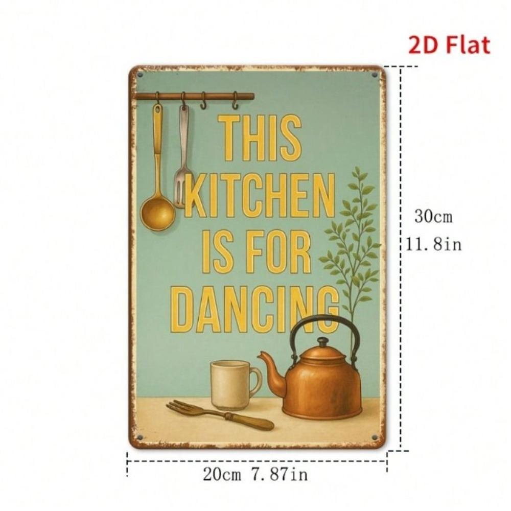 Vintage Metal Wall Art Dancing Chef Kitchen Poster