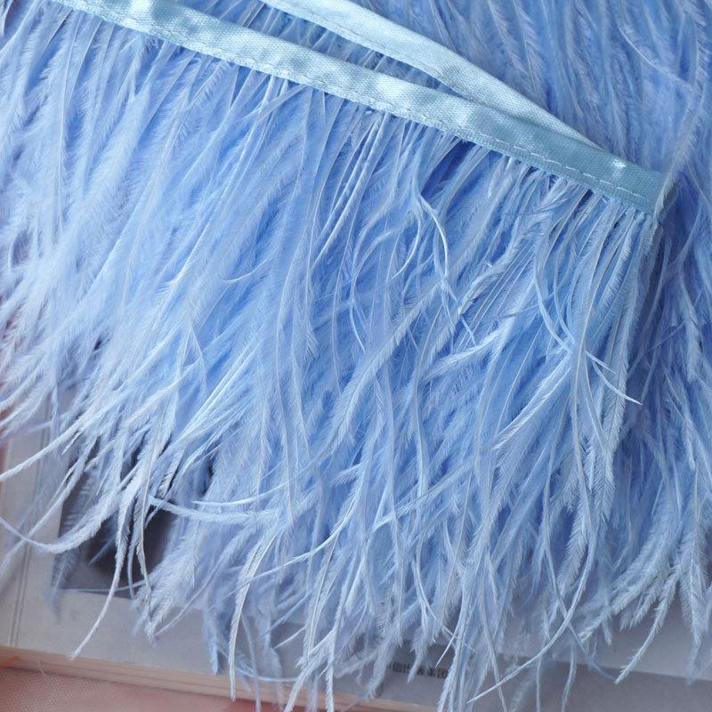 Decorative Feather Cloth Strip 10-15Cm Ostrich Hair Cloth Edge Dress Cuffs Latin Dance Skirt Diy Clothing Accessories