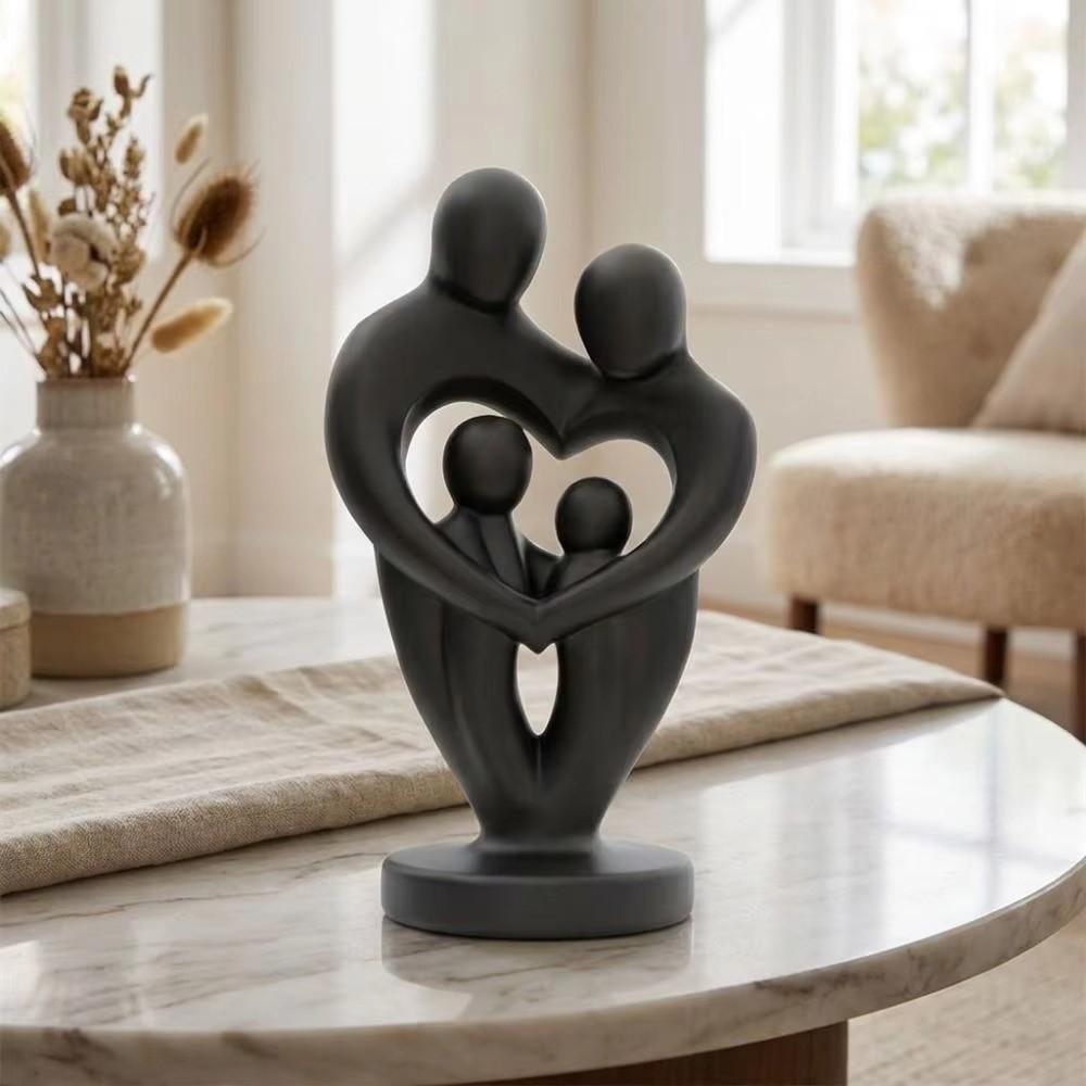 Modern Abstract Sculpture Heart Shape Parent Child Statue New Family Love Figurine