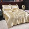 Bedding Set Solid Color Luxury Bedding Kit Rayon Satin Duvet Cover Set Twin Queen King Size Bed Set 3pcs/4pcs Home Textile
