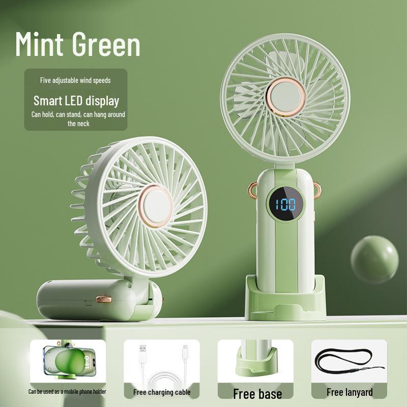 Portable USB Rechargeable Cartoon Mini Fan with Long Battery Life for Summer Cooling