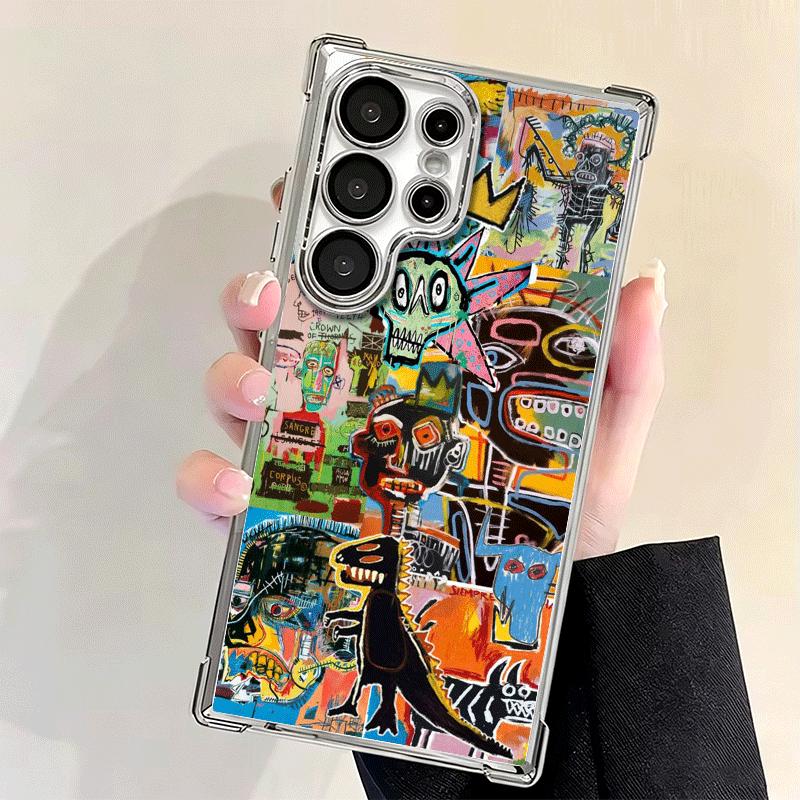 Graffiti Fashion Art Soft Phone Case For Samsung Galaxy S26 Ultra S25 Edge S24 FE S23 Plus S22 S21 + S20 Plating Anti-Fall Funda