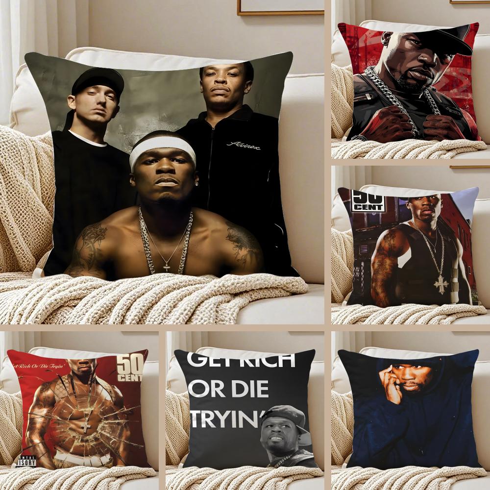 Music Rapper 50 CCent Cushion Cover Pillowcase Antidustmite living Room Sofa Decor Cushion Room