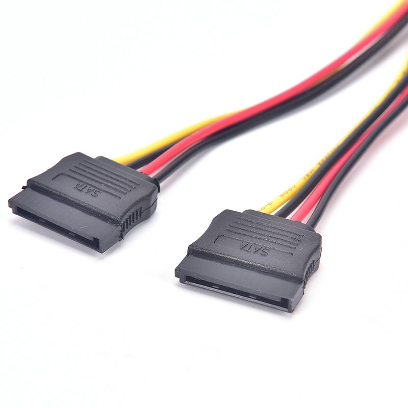 15 Pin Sata Male To 2 Sata Female Power Splitter Y Cable 20Cm
